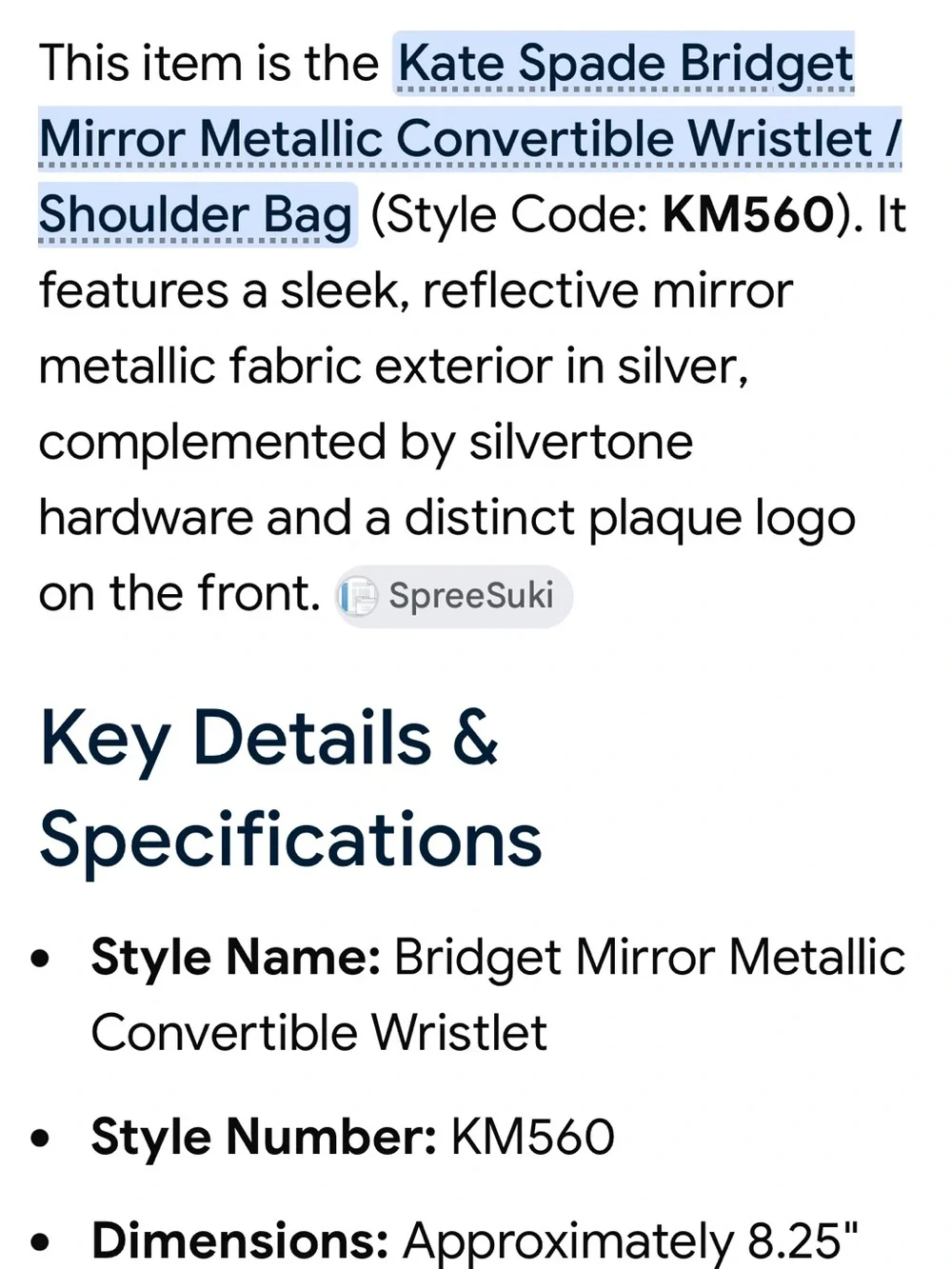kate spade sleek silver
